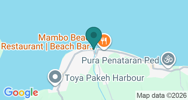 Map showing Blue Corner Dive Penida's location