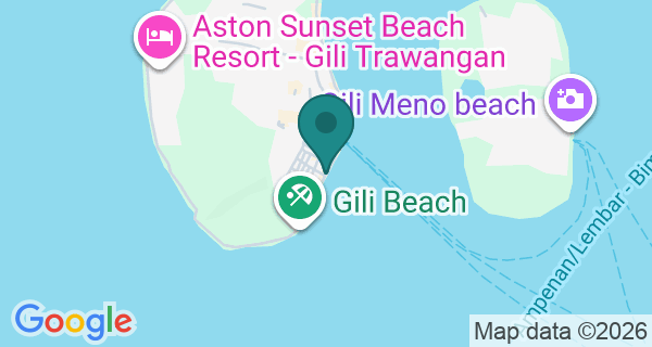 Map showing Dive Central Gili's location