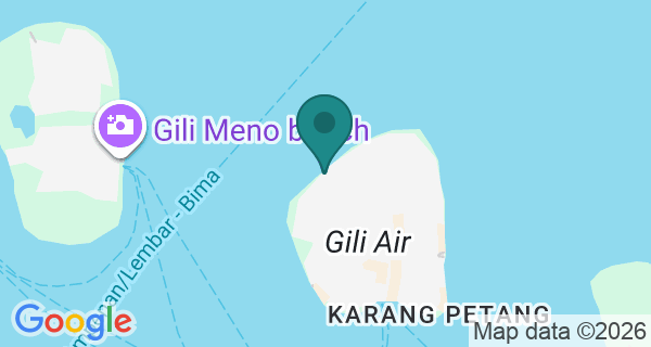 Map showing Gili Island Diving Center's location
