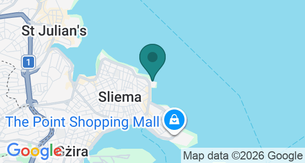 Map showing Malta Blue Diving's location