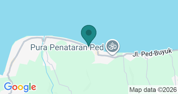 Map showing Octopus Dive Penida's location