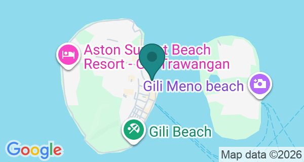 Map showing Trawangan Dive's location